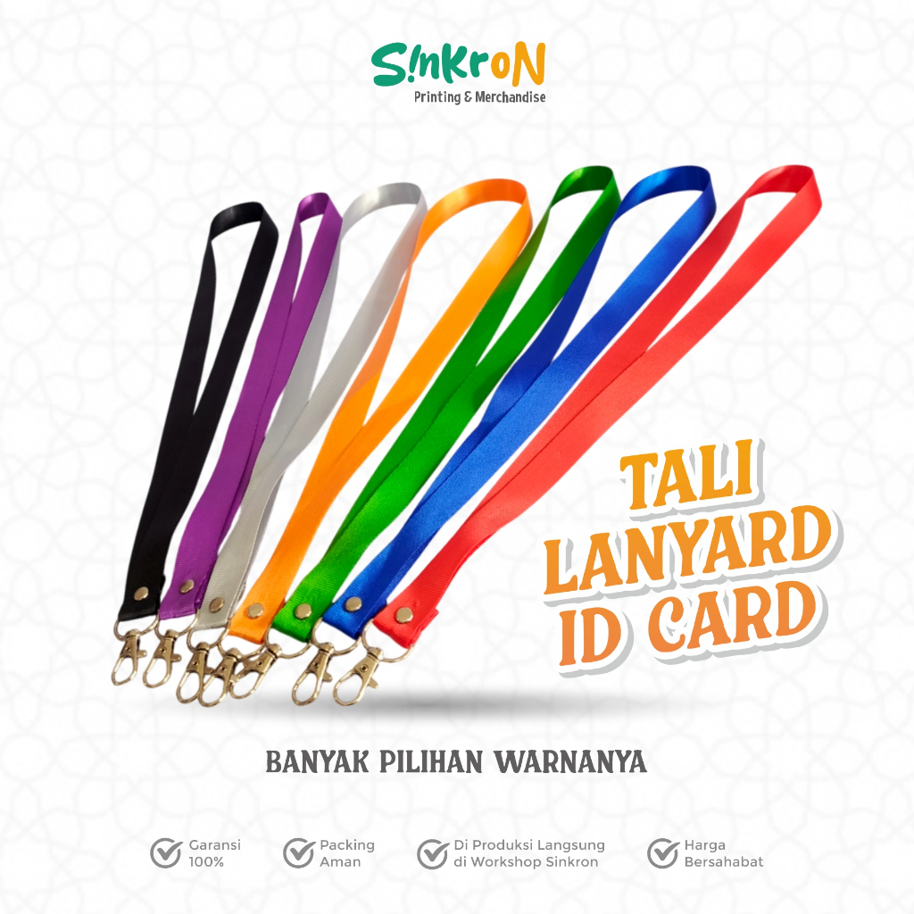 

Sinkron Tali Lanyard ID Card/Tali Gantungan Kartu ID/Tali Lanyard 2cm Bahan Polyester