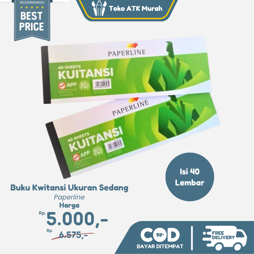 

Kwitansi / Kuitansi Paperline Sedang (KT 40 T) isi 40Lembar