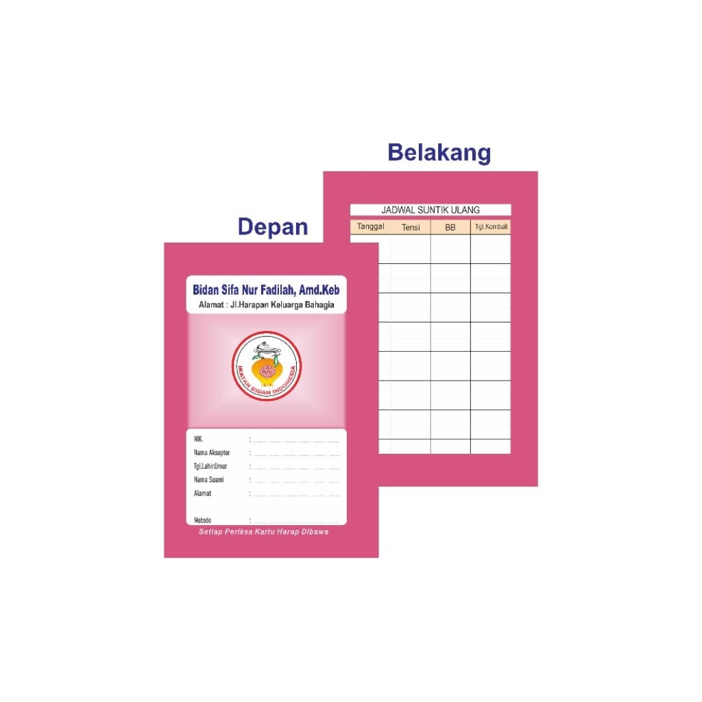 

Kartu akseptor bolak balik ( isi 10 pcs )