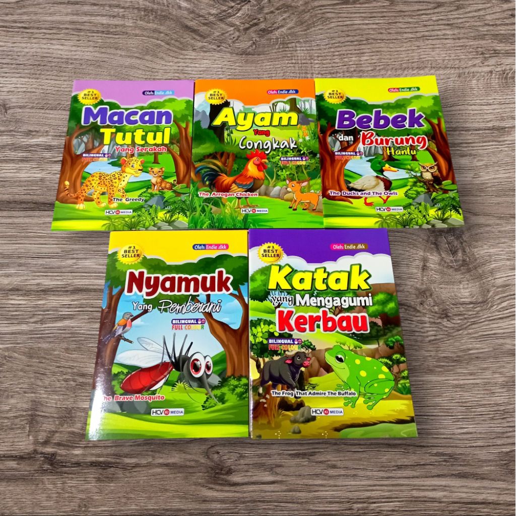 PAKET 5 BUKU CERITA ANAK // DONGENG ANAK // CERITA BERGAMBAR // BILINGUAL // ORIGINAL