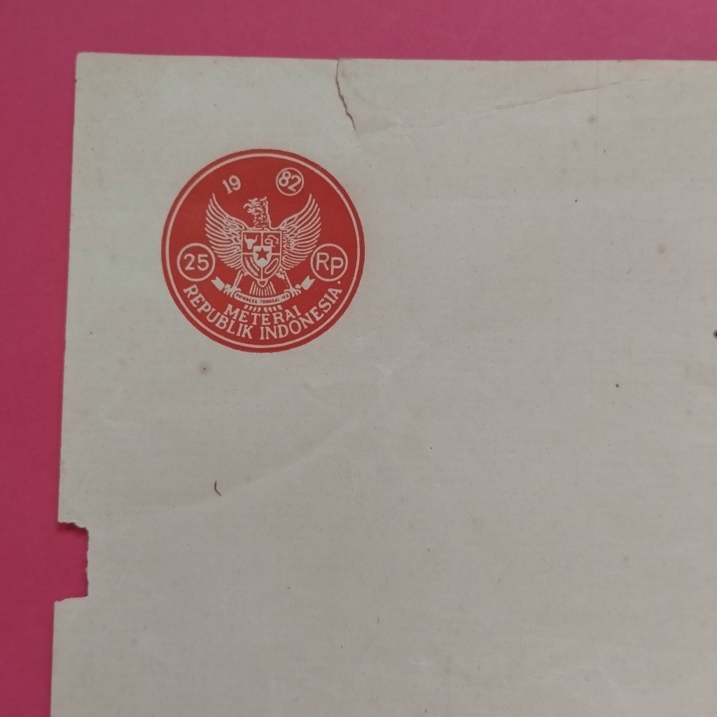 

Kertas Segel Kuno Rp 25 Tahun 1982 Single Apa Adanya