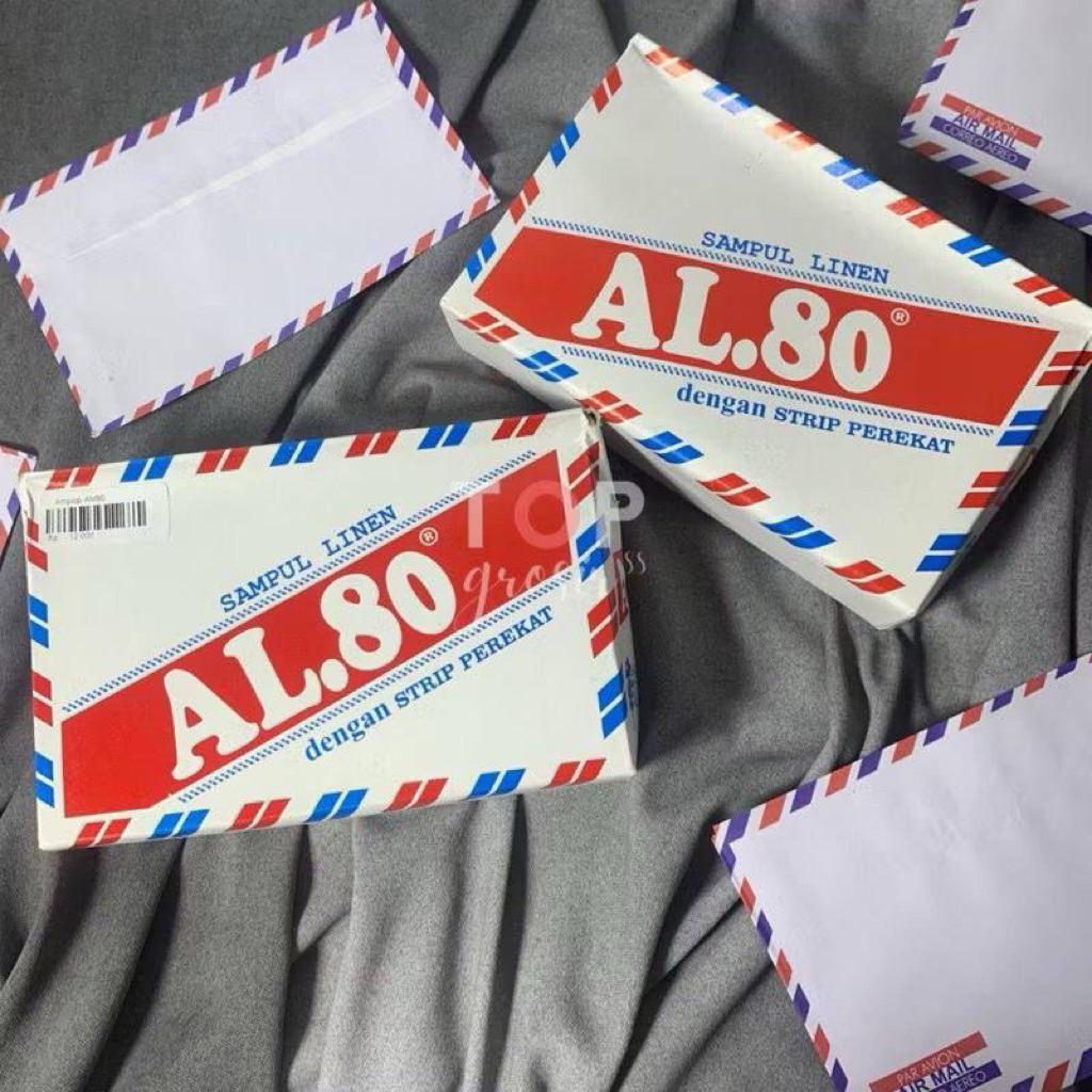 

Amplop AM70 | Sampul Linen Dengan Strip Perekat | Amplop Putih Garis Merah Biru