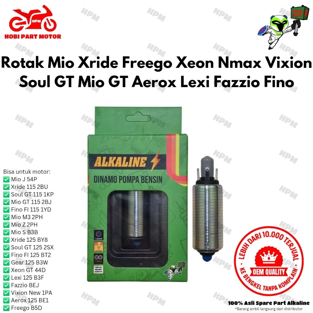 Rotax rotak dinamo pompa bensin alkaline mio j mio m3 mio s mio z soul gt mio gt fino fi freego lexi