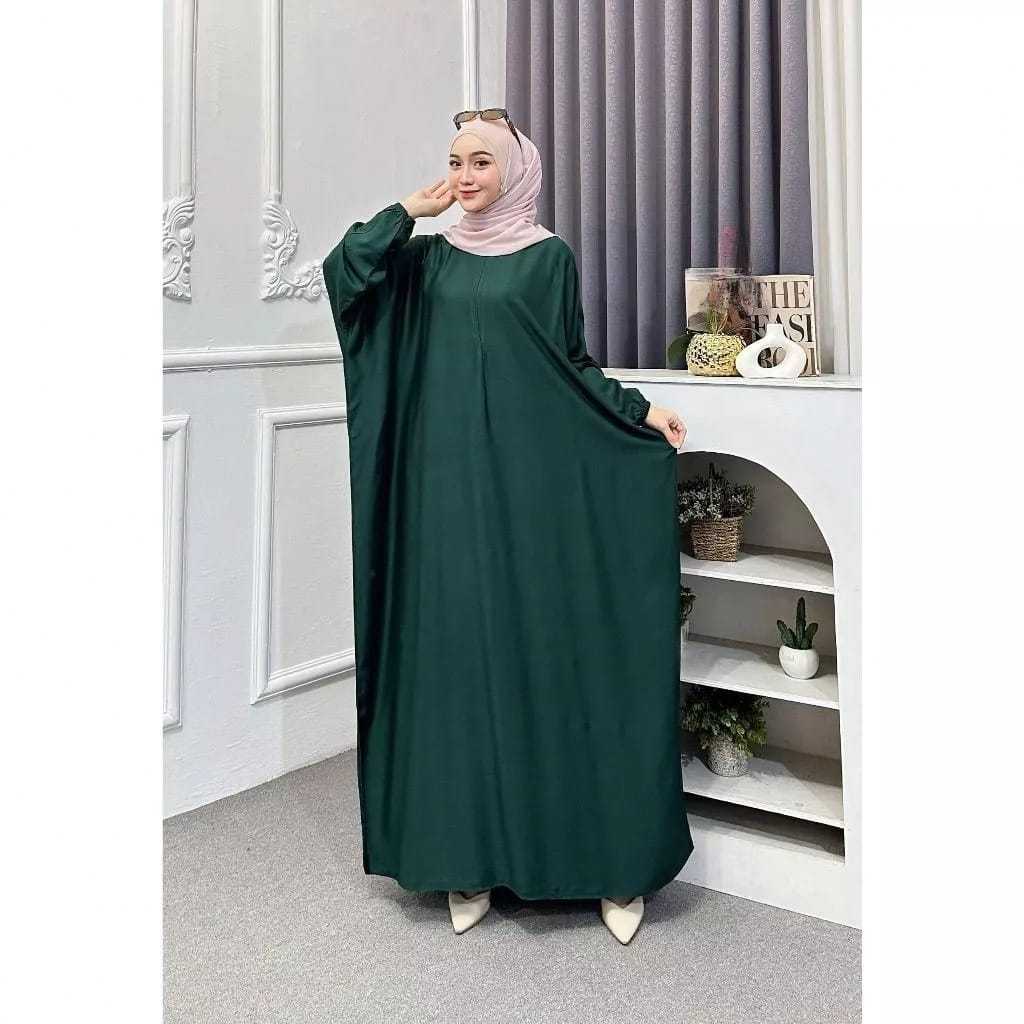 Dress Kaftan Abaya Polos Bahan Twill Ori Baju Kelelawar Nyaman Dan Adem