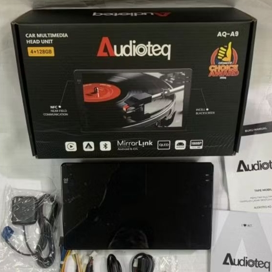headunit android mobil universal 9 inch audioteq ram 4/128gb NFC+support 360°