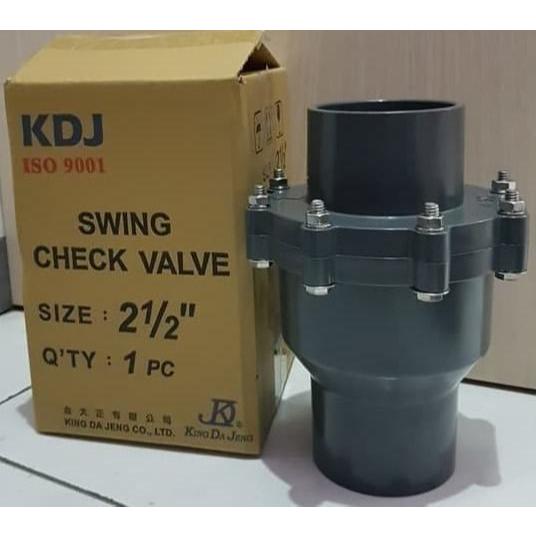 KDJ Check Valve PVC 2 1/2 Inch Tabook Klep Upvc Anti Backflow Aliran Air Made in Taiwan