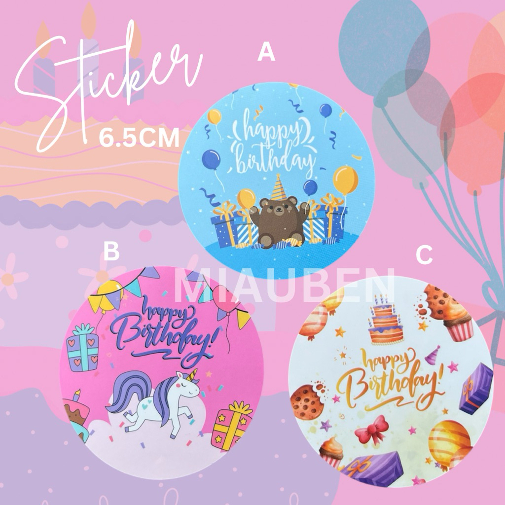

(Isi 10) Sticker ultah anak stiker ulang tahun stiker birthday
