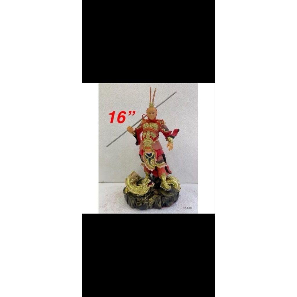 patung dewa kera sakti / sungokong/ thaising - fiber - naga - 16inch