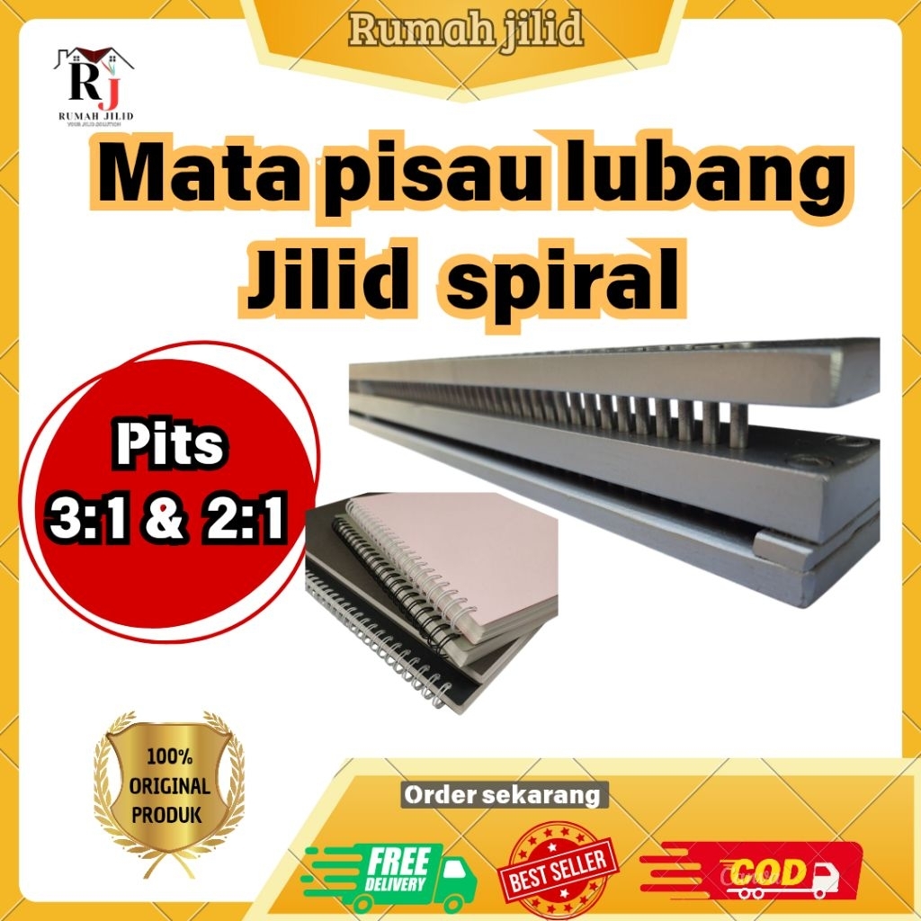 mata pisau kalender pisau mesin jilid spiral coak u 3:1 dan 2:1 lubang besar atau loselief