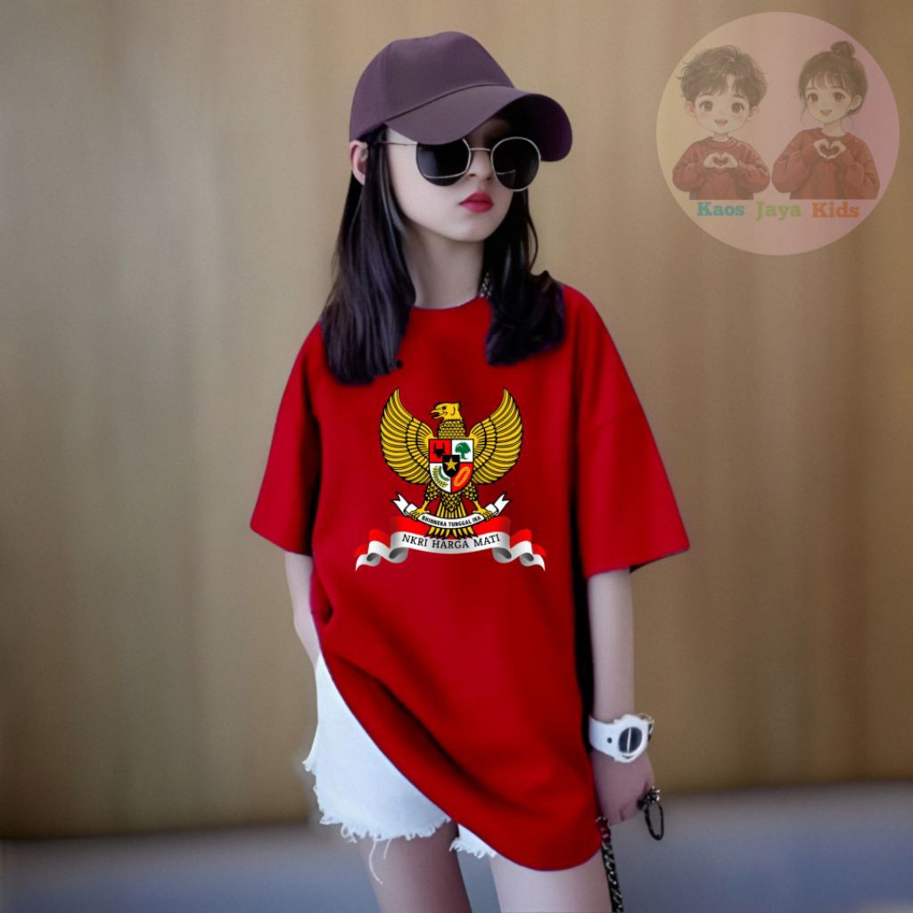 Baju Oversize anak kaos Indonesia 17 agustus tanggung perempuan laki laki / kaos anak 17 agustus 202