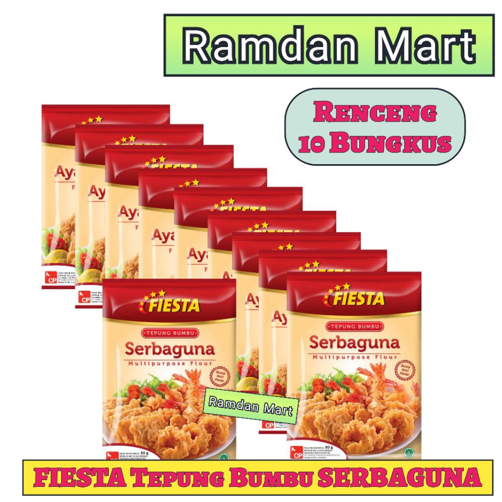 

Tepung Bumbu SERBAGUNA Fiesta Perenceng ( 10 Bungkus )
