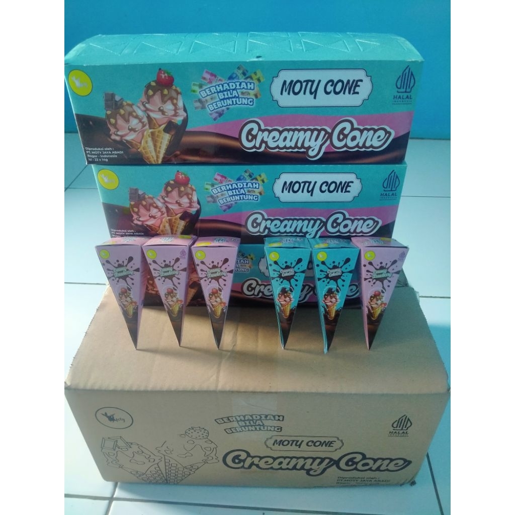 

snack cone wafer crispy creamy cone perdus isi 6 pack (132 pcs) exp 2026