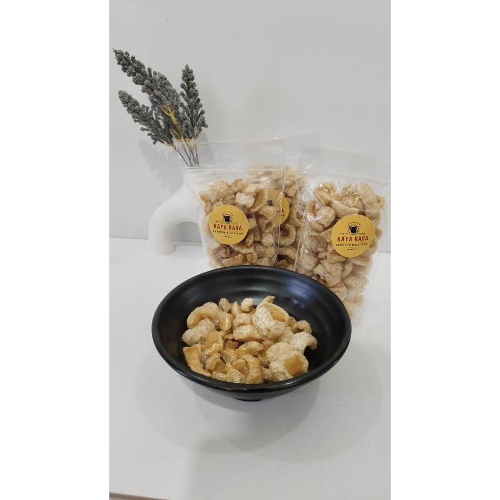 

Kerupuk Samcan Babi Premium Snack Cemilan Renyah Gurih Crispy