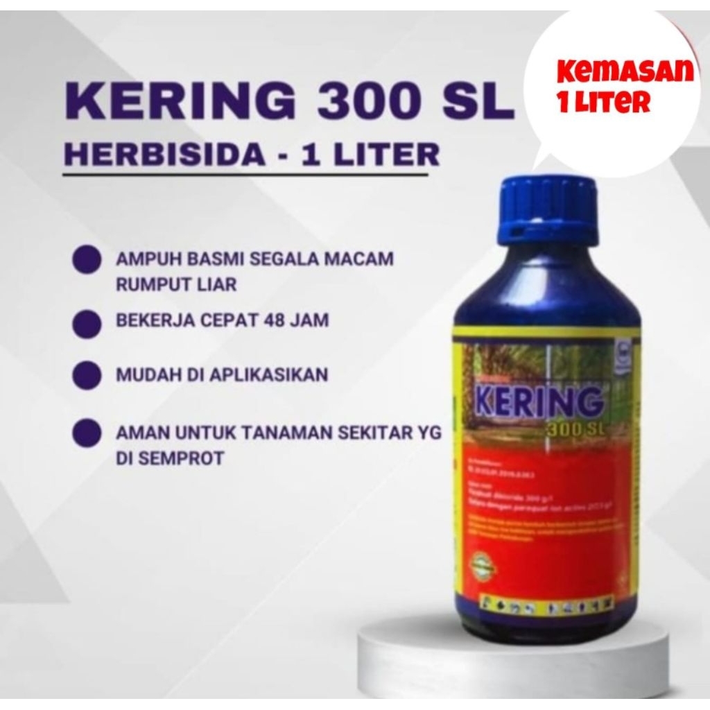 HERBISIDA KERING 300 SL Obat Rumput Langsung Mati Kering 1 Liter