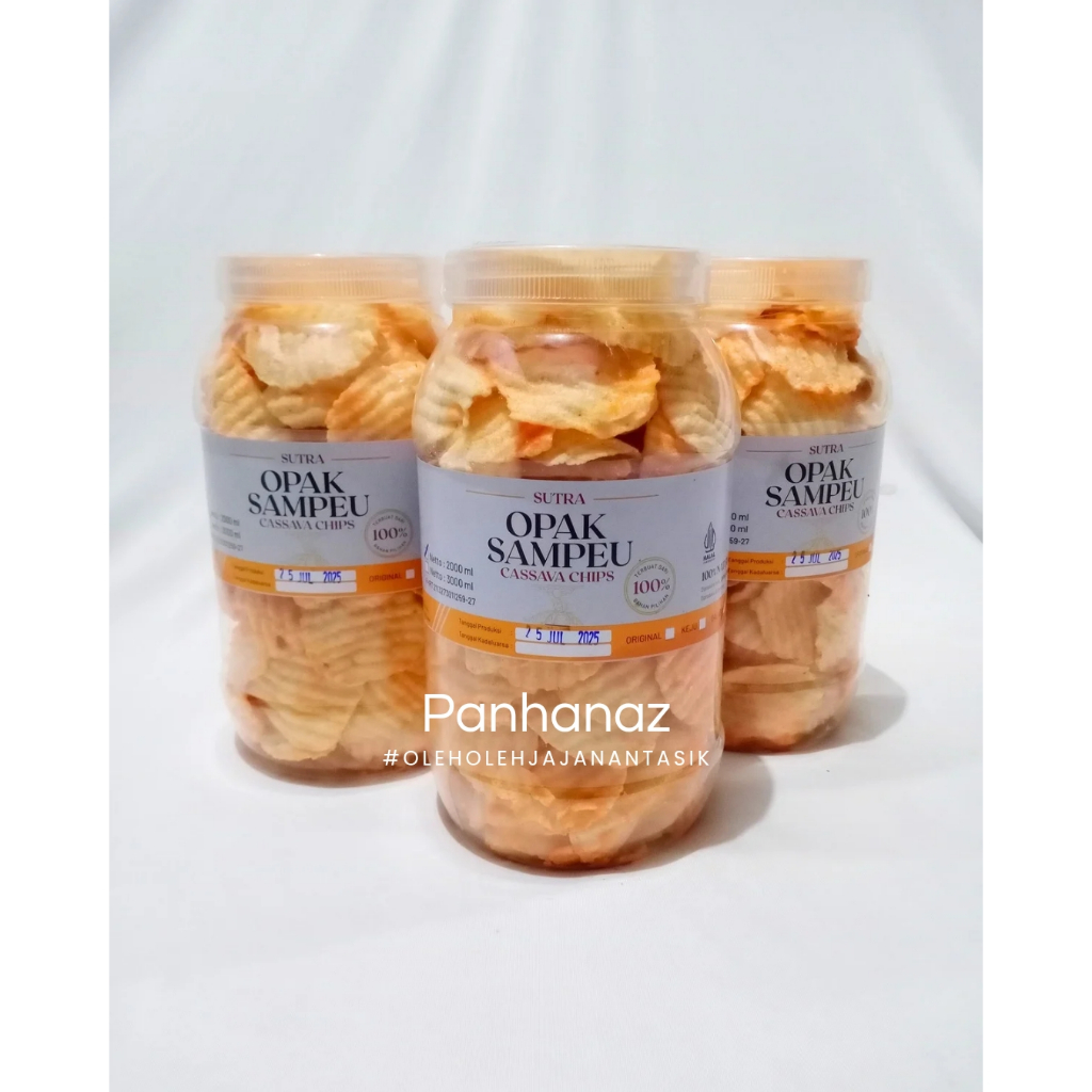 

Opak Sampeu Sutra (Cassava Chips) 2000ML Rasa Balado - opak koin oleh oleh tasik
