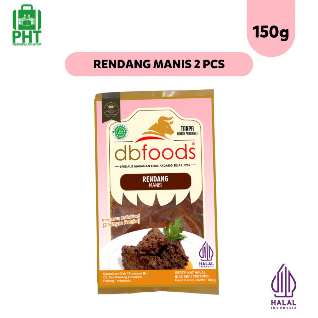 

Rendang Manis DBFOODS Individual 2 Pcs Original 150g Praktis Siap Makan Asli Padang