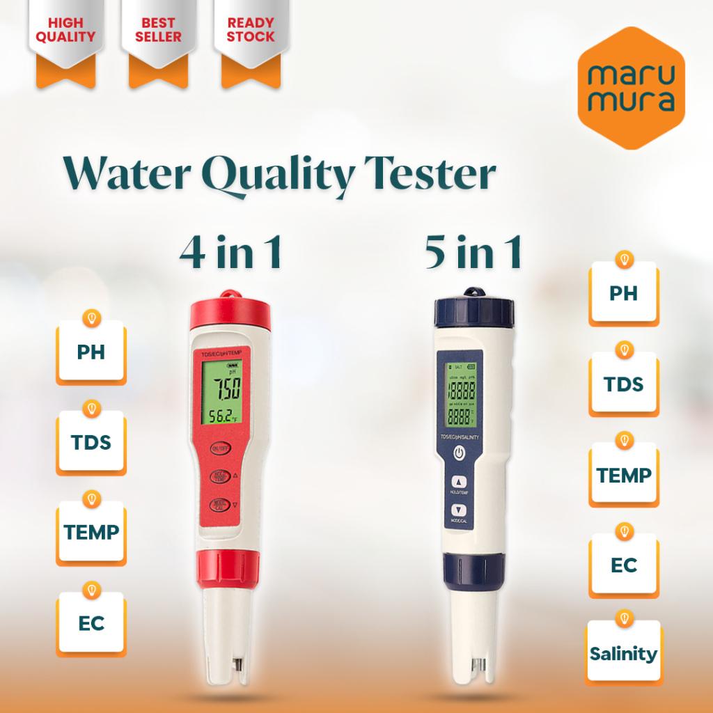 Terbaik Marumura Ph Meter Air Digital Alat Pengukur Kualitas Air Water Quality Tester Ph Tds
