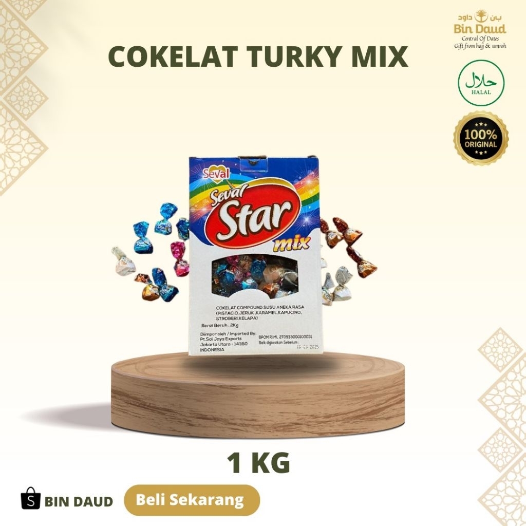 

Coklat Turki Mix 1kg||Coklat Turki Mix 2kg|| Coklat Arab Premium Isi Kacang & Kurma | Oleh-Oleh Haji Umroh