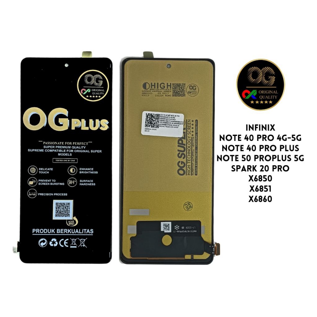 LCD TOUCHSCREEN INFINIX NOT 40 PRO 4G - 5G / NOT 40 PRO PLUS / NOT 50 PRO PLUS 5G OG SUPER