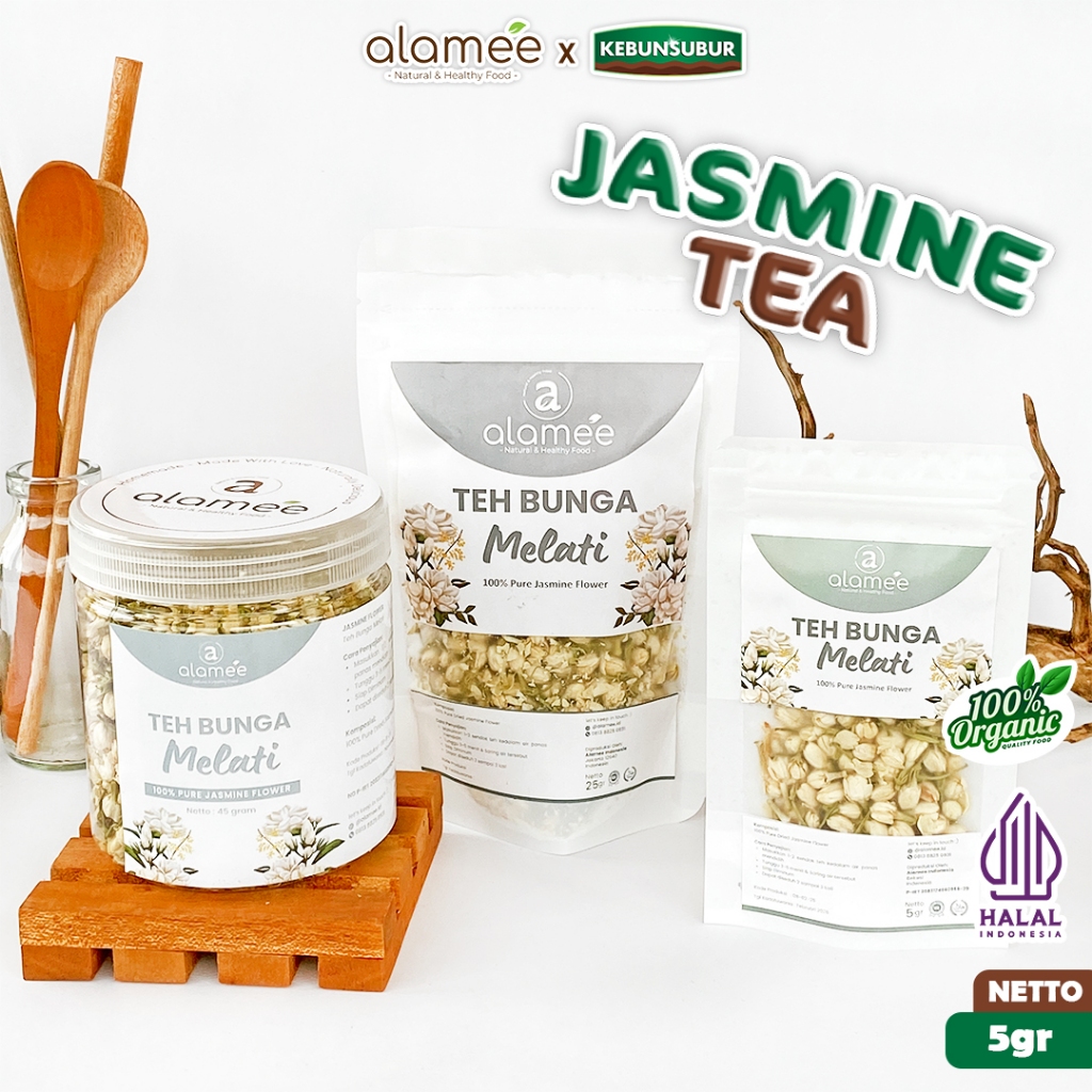 

ALAMEE Teh Bunga Melati Jasmine Tea Organik Jasmin Herbal Kering Dried Flower Premium kebunsubur