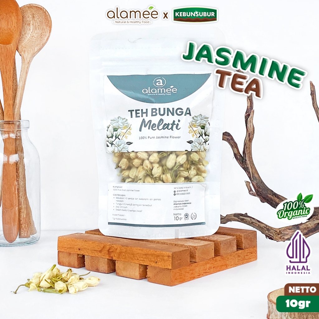 

ALAMEE Teh Melati Jasmine Flower Tea Bunga Organik Jasmin Herbal Kering Dried 10gr kebunsubur