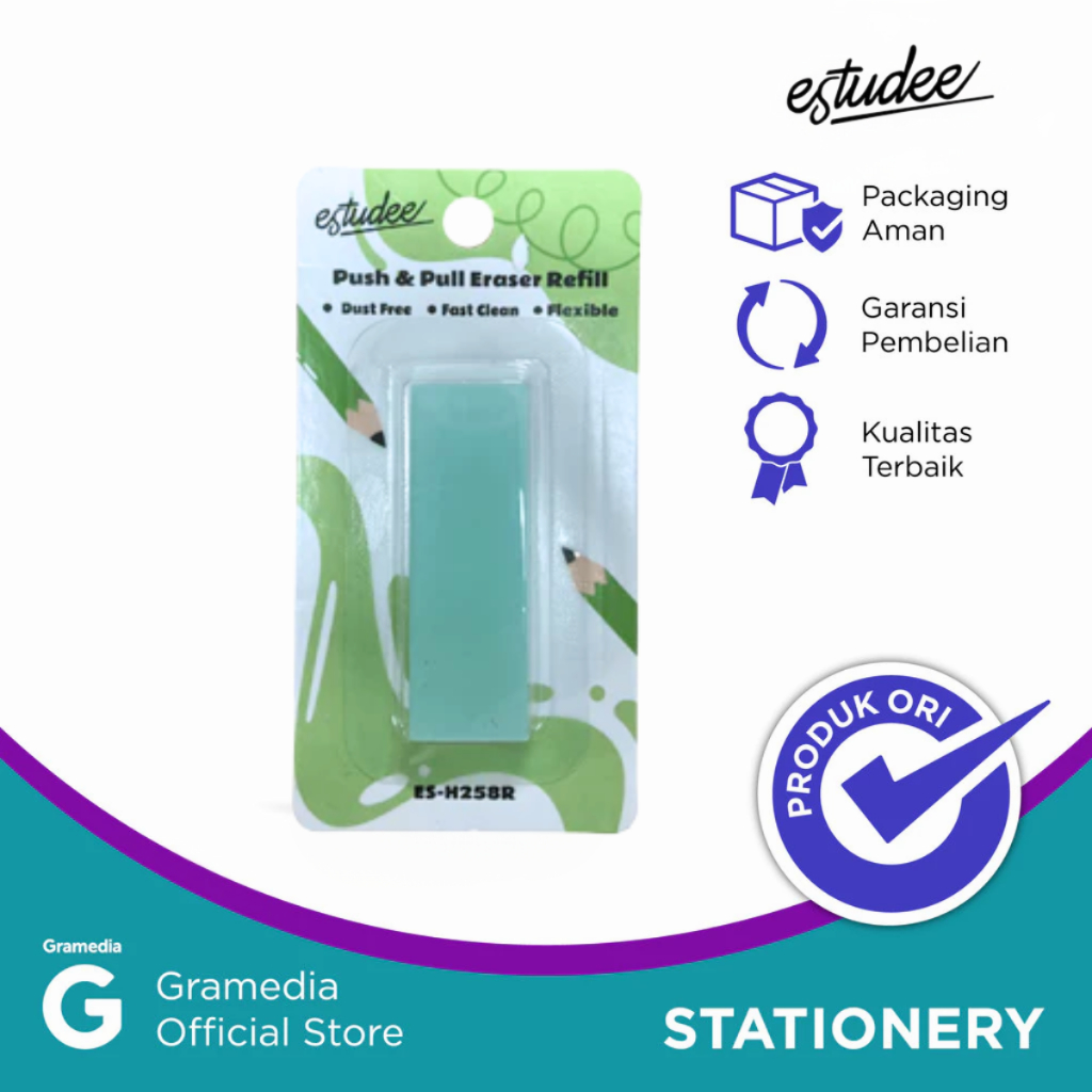 

Gramedia Pettarani - ESTUDEE PUSH&PULL ERASER REFILL ES-H258R GREEN
