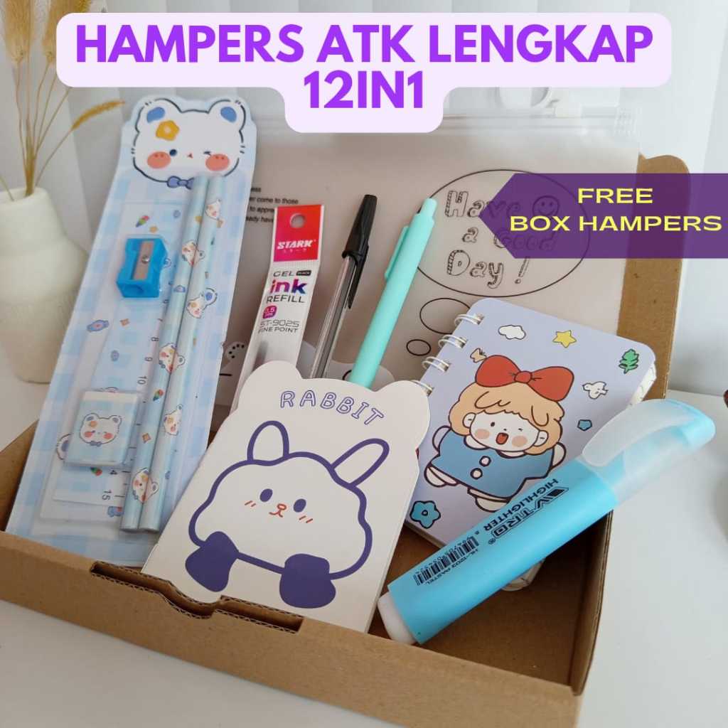 

Set Alat Tulis 12in1 Lengkap / Hadiah Hampers Kado Gift Sekolah / Gift Box Cute Ulang Tahun