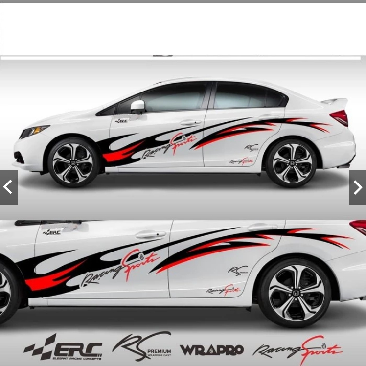 Stiker Striping Tribal Racing Sport Stiker Mobil Sedan Vios Honda City Civic Corolla