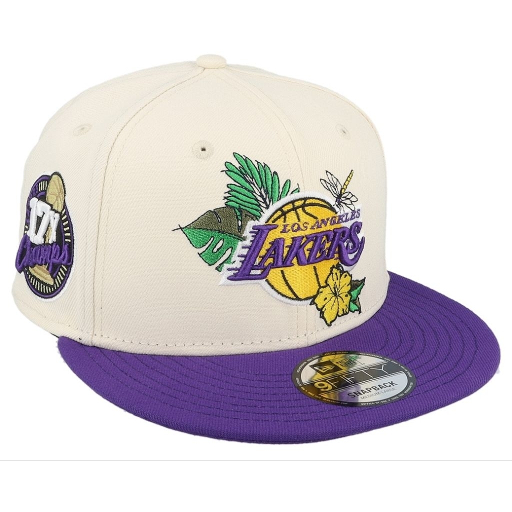[TERMURAH] NEW ERA LOS ANGELES LAKERS NBA FLORAL 9 FIFTY IVORY/PURPLE SNAPBACK NEW ORIGINAL