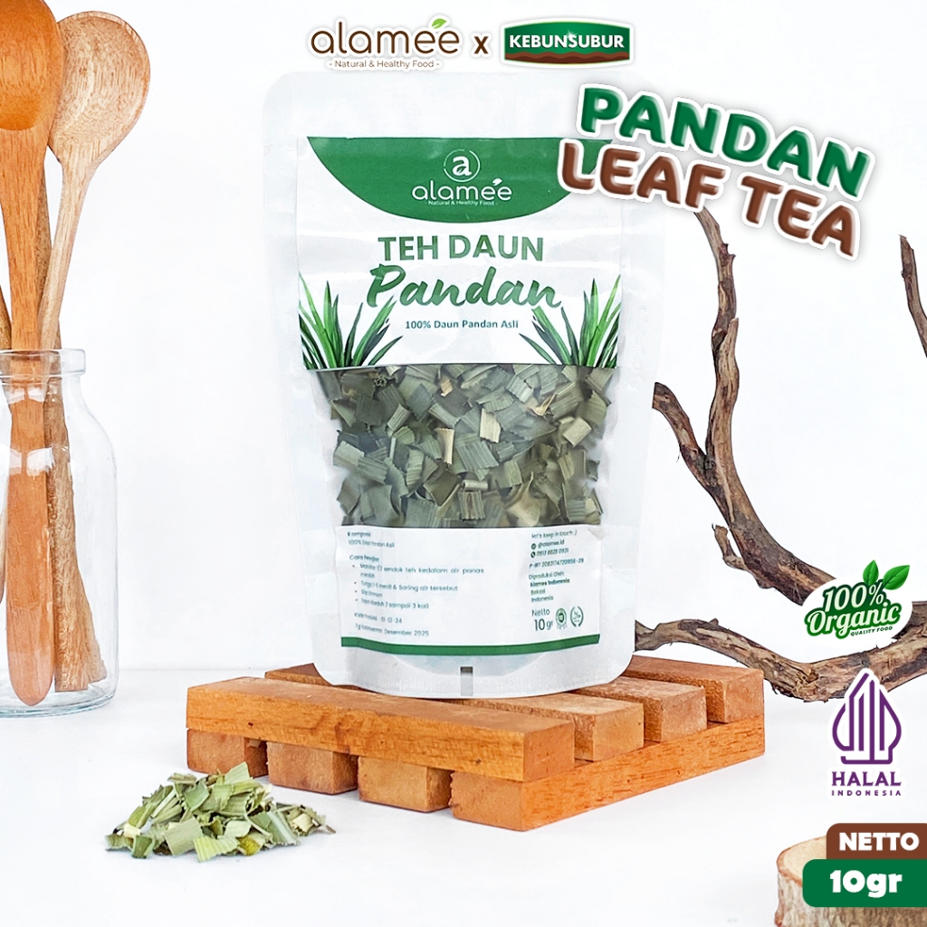 

ALAMEE Teh Pandan Kering Daun Leaf Tea Organik 10gr Premium kebunsubur
