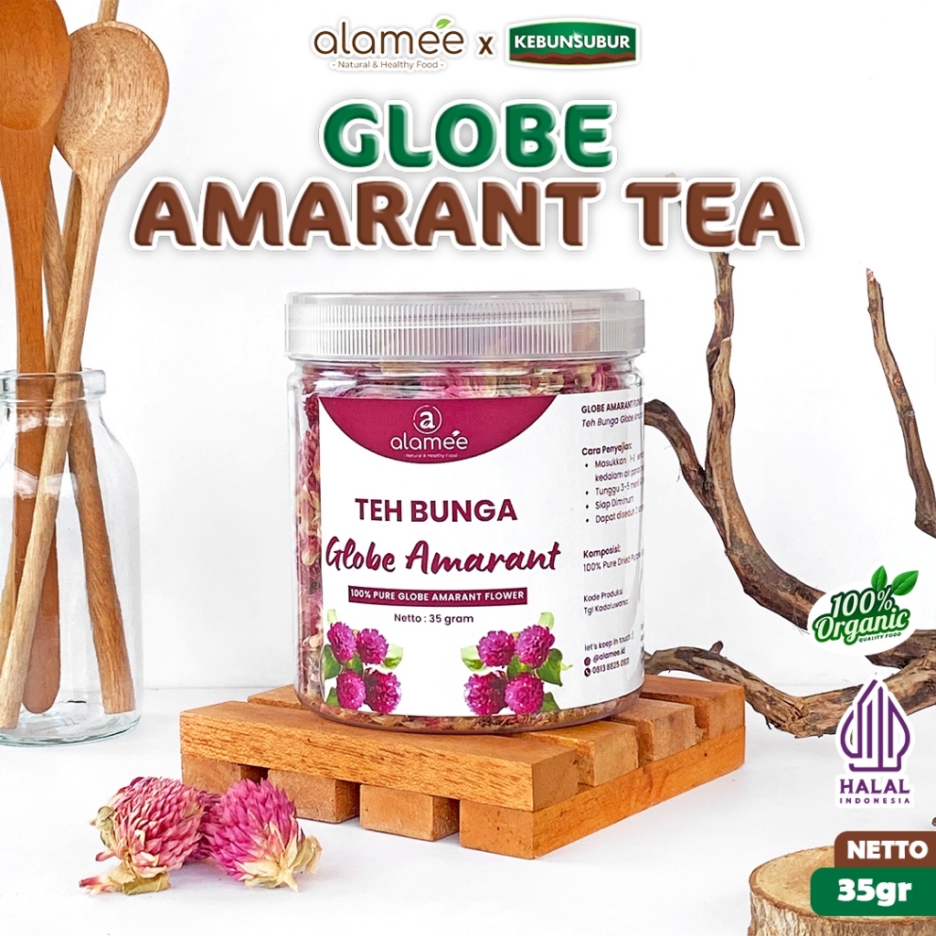 

ALAMEE Globe Amaranth Tea Teh Bunga Herbal Organik Kering Dried Flower 60gr Premium kebunsubur