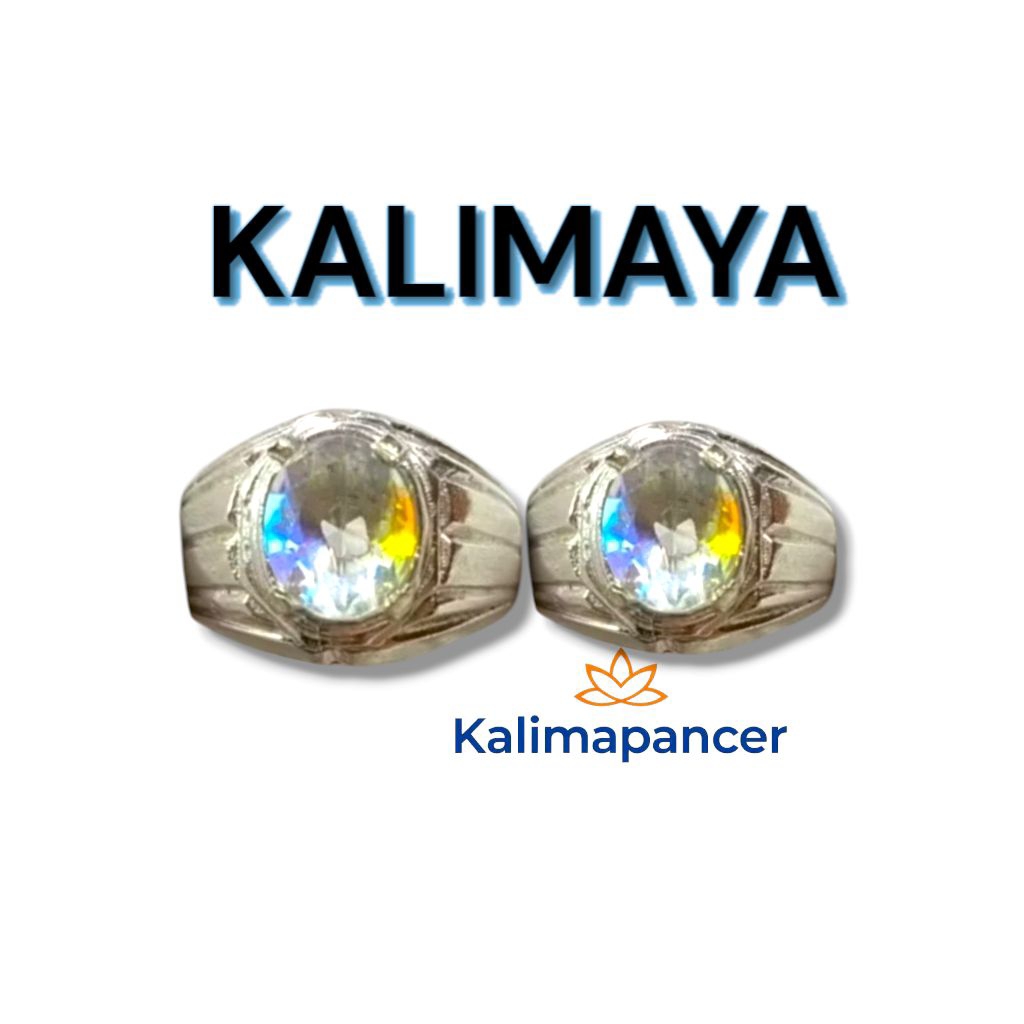 cincin batu kalimaya milky model diamond mewah natural - cincin pria ring alpaka cincin batu kalimay
