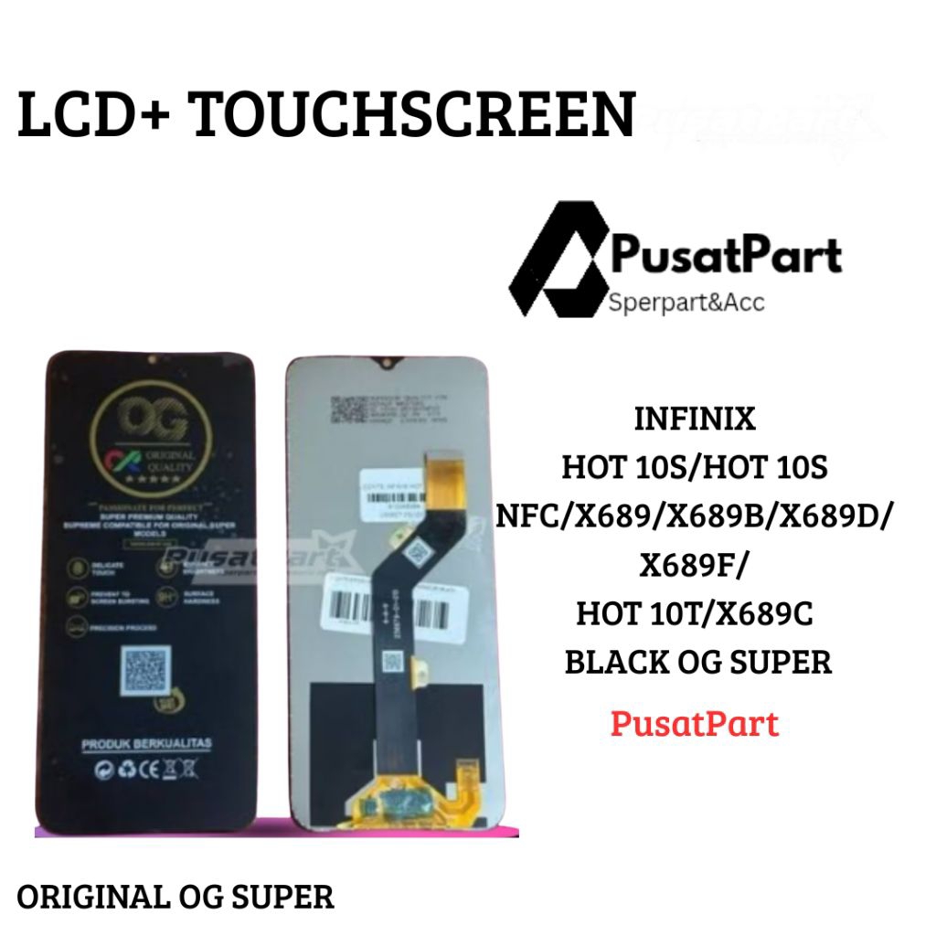 Lcd Infinix Hot 10S / X689 / X689B / X689D / X689F / Infinix Hot 10T / X689C Black OG Super