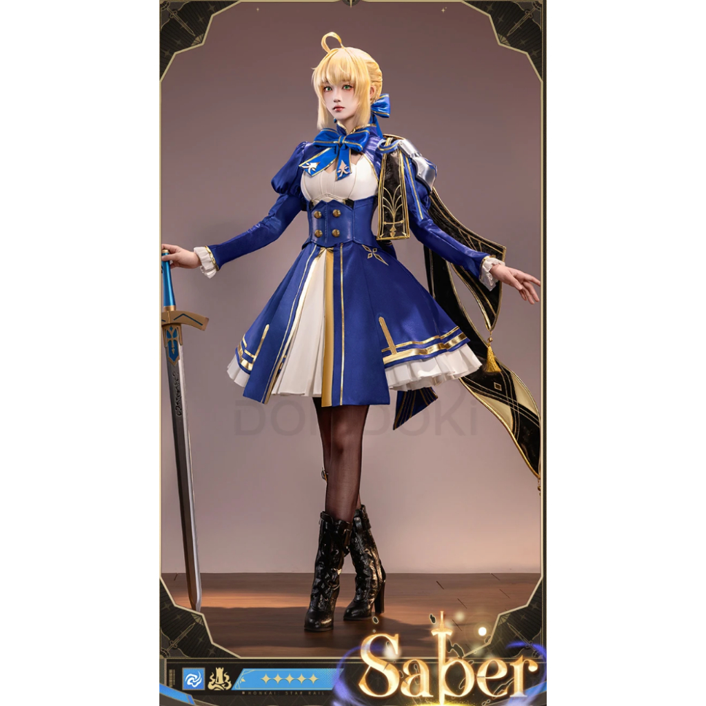 Saber Cosplay Costume Honkai: Star Rail x Fate  HSR Women Costume Dress Saber Cosplay Wig