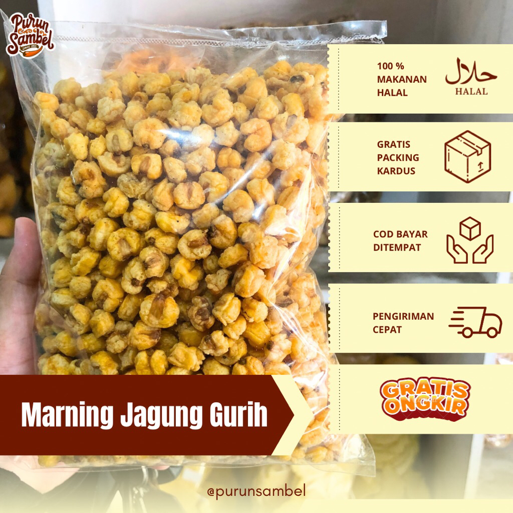 

Marning Jagung Gurih 300 gram Halal Repack by Purun Sambel Marneng Jagung