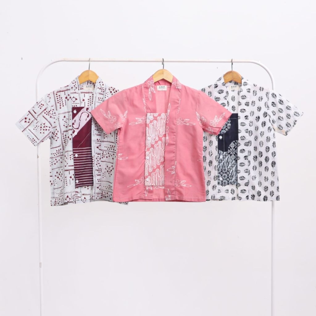 ANAKAMI Atasan Batik Anak Perempuan Premium Modern | Top Kebaya Kutu Baru Batik Anak Cewek 3-12 tahu