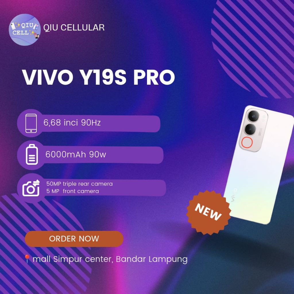 VIVO Y 19s PRO 4/64GB  GARANSI RESMI IMEI TERDAFTAR