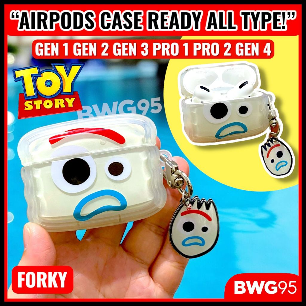 TINYTHING Airpods Casing Silikon untuk gen 1 2 3 Pro 1 2 Model Karakter FORKY Toystory Bisa COD Casi