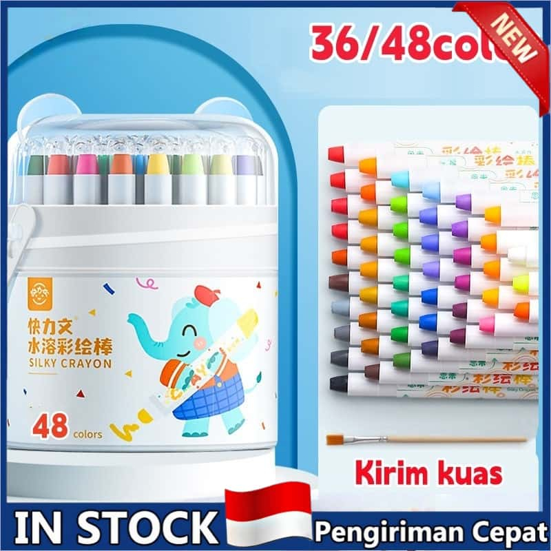 

Crayon Putar Washable 24/36/48 Color Crayon For Kids Tidak Beracun yang Dapat Dicuci Seni Gambar Pastel Minyak Crayon Tidak Kotor Ditangan Washable Non Toxic Krayon Anak-anak