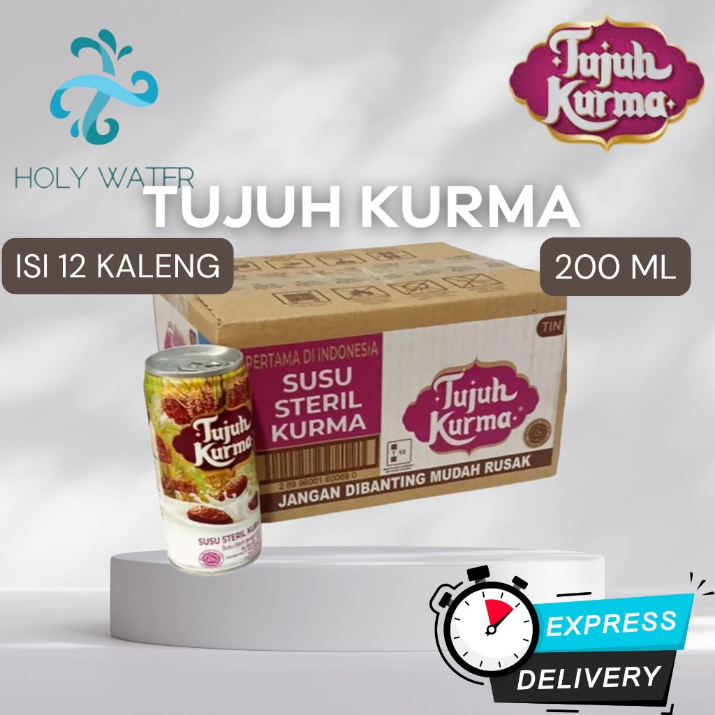 

(INSTANT / SAMEDAY) TUJUH KURMA SUSU STERIL Dus 200ml Isi 12 KALENG Per PACKS - READY Air Minum Kemasan Botol Minuman Kardus