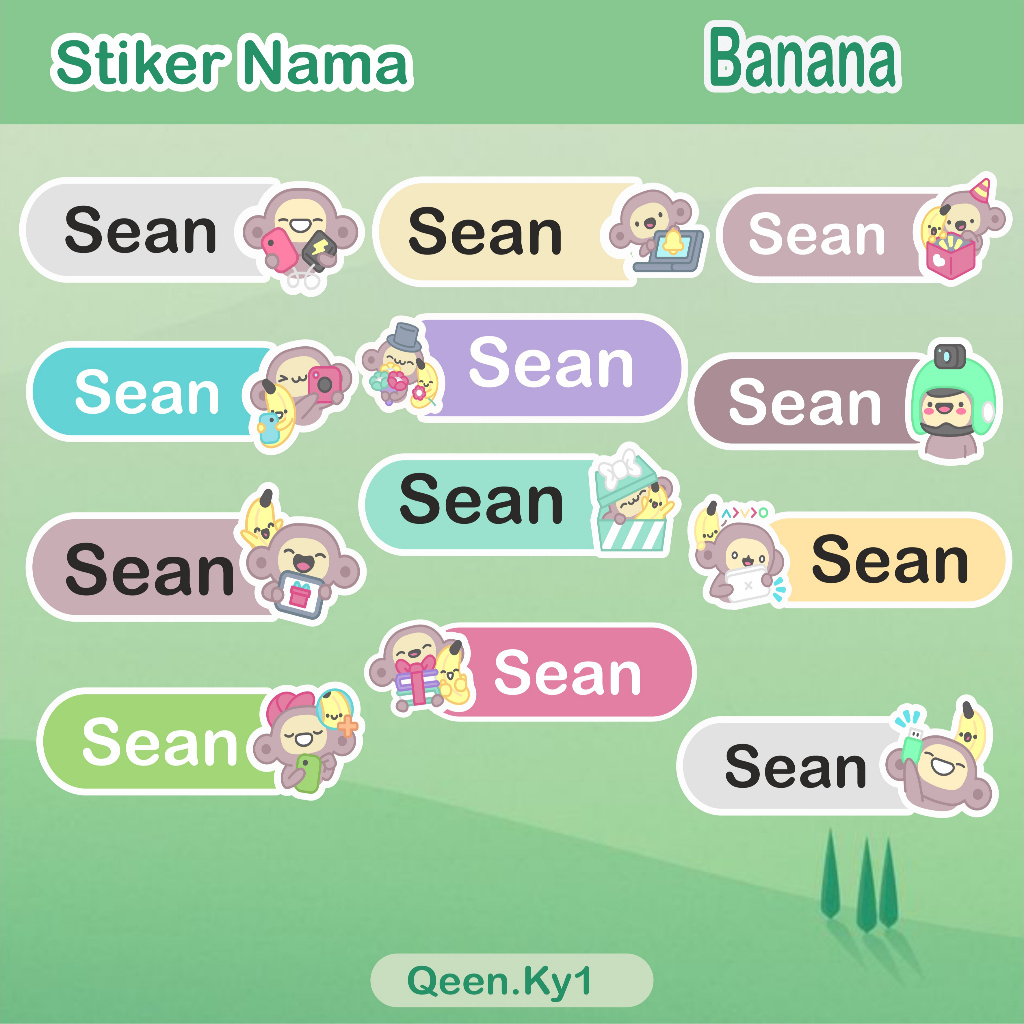 

Stiker Label Nama Banana Lucu Custom