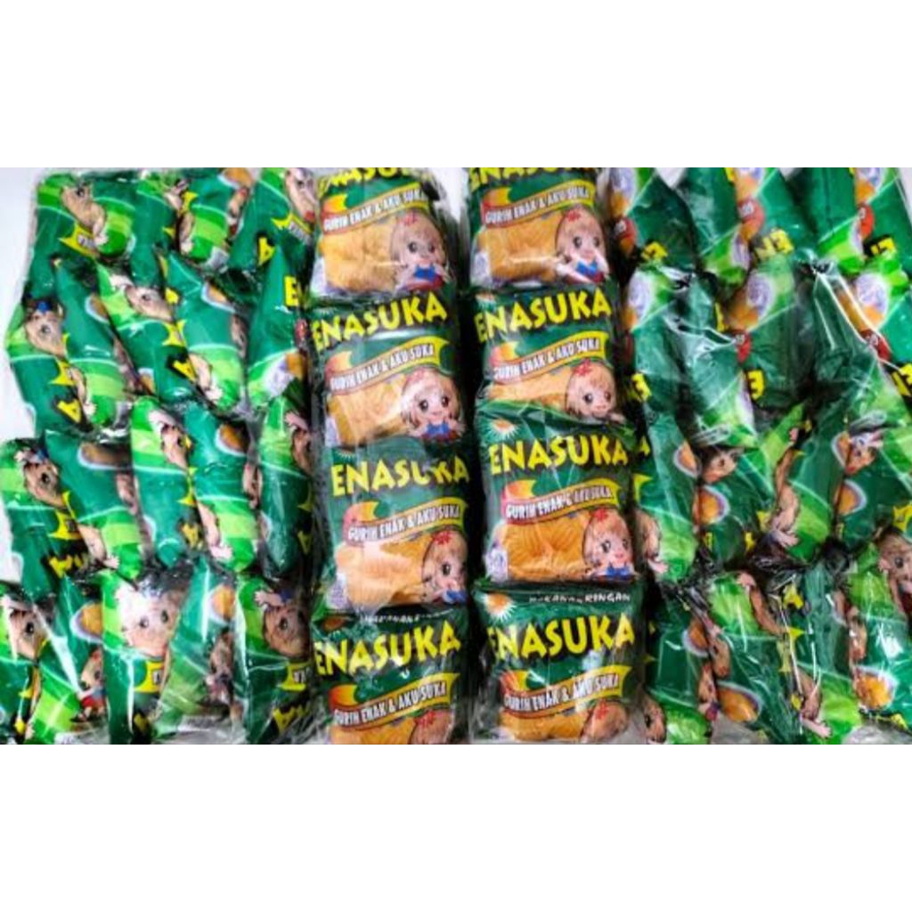 

( rentengan) enasuka cemilan jadul 1pack isi 20pcs x 8gram...