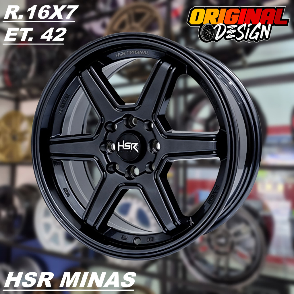 Velg Mobil Ring 16 JAZZ, YARIS, MOBILIO, Palang 6 Velg HSR MINAS R16 Warna Grey