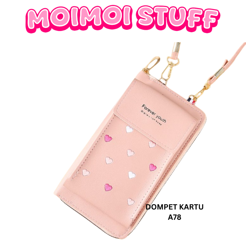 MM - DOMPET PANJANG WANITA FREE TALI Q58 DOMPET WANITA MOTIF LOVE IMPORT REAL PICT