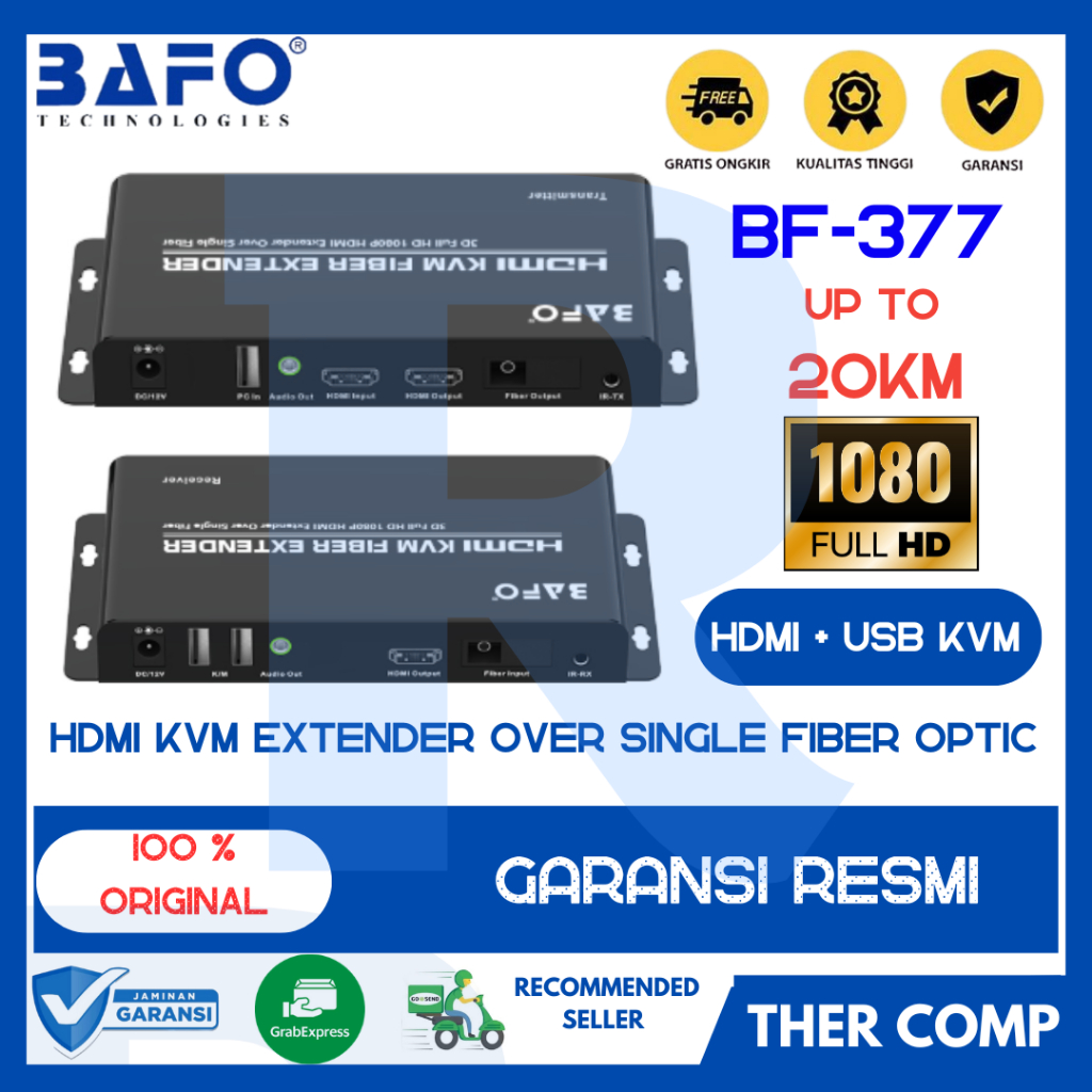 BAFO BF 377 HDMI KVM Extender Over Single FO (20km) BF377 Fiber Optic