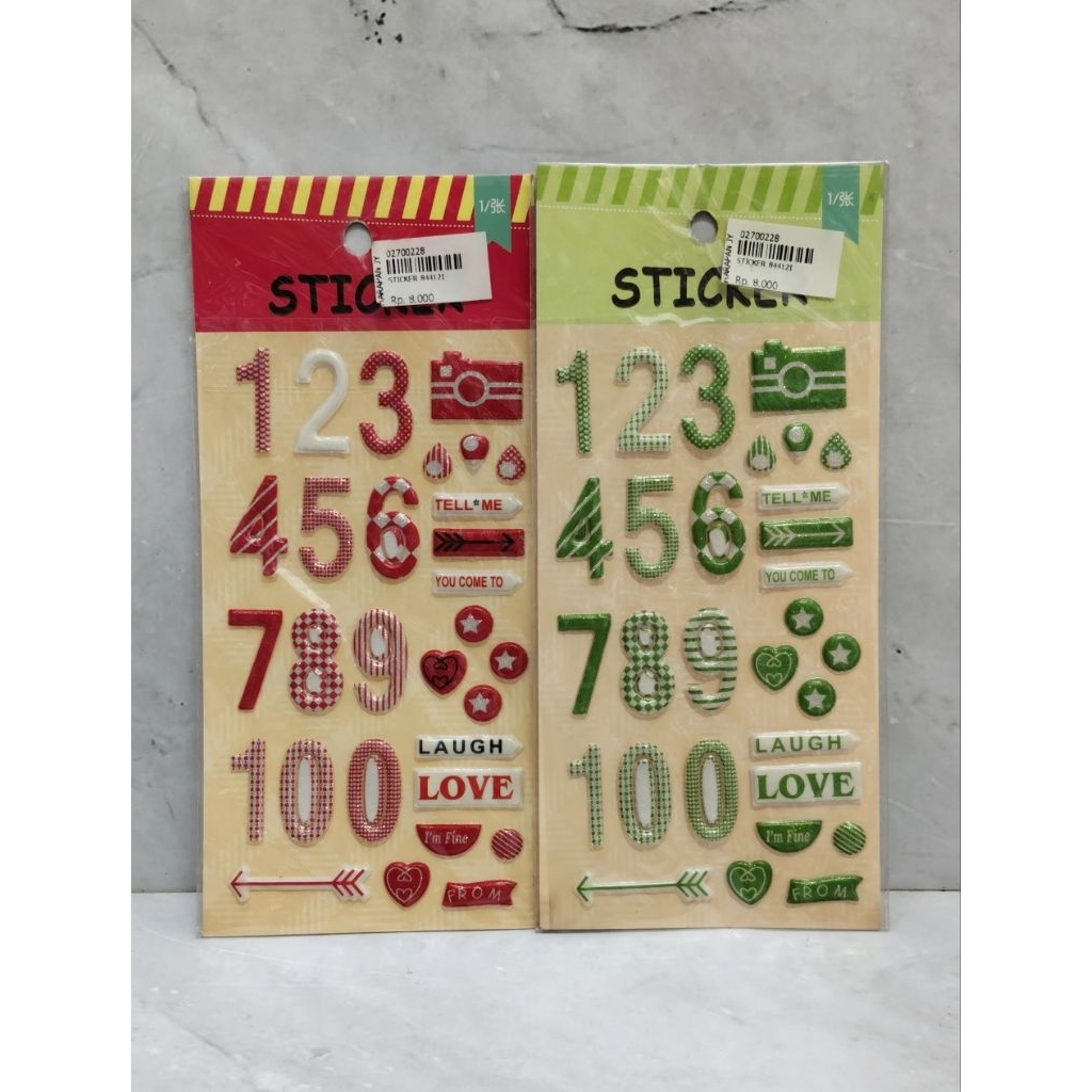 STIKER ANGKA / STIKER SIMBOL / STIKER TIMBUL 3D