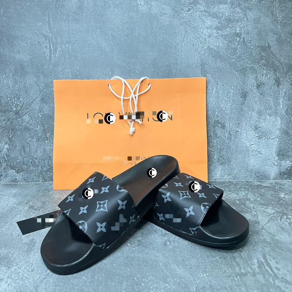 (BISA COD)sandal slide lv louis vuitton premium import free paperbag sandal pria lv