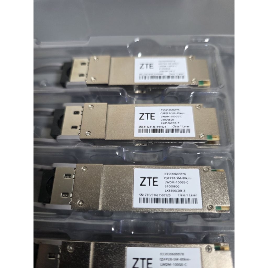 QSFP28 100G 1310nm 80km SM QSFP28 ZR4 LC Duplex SMF ZTE