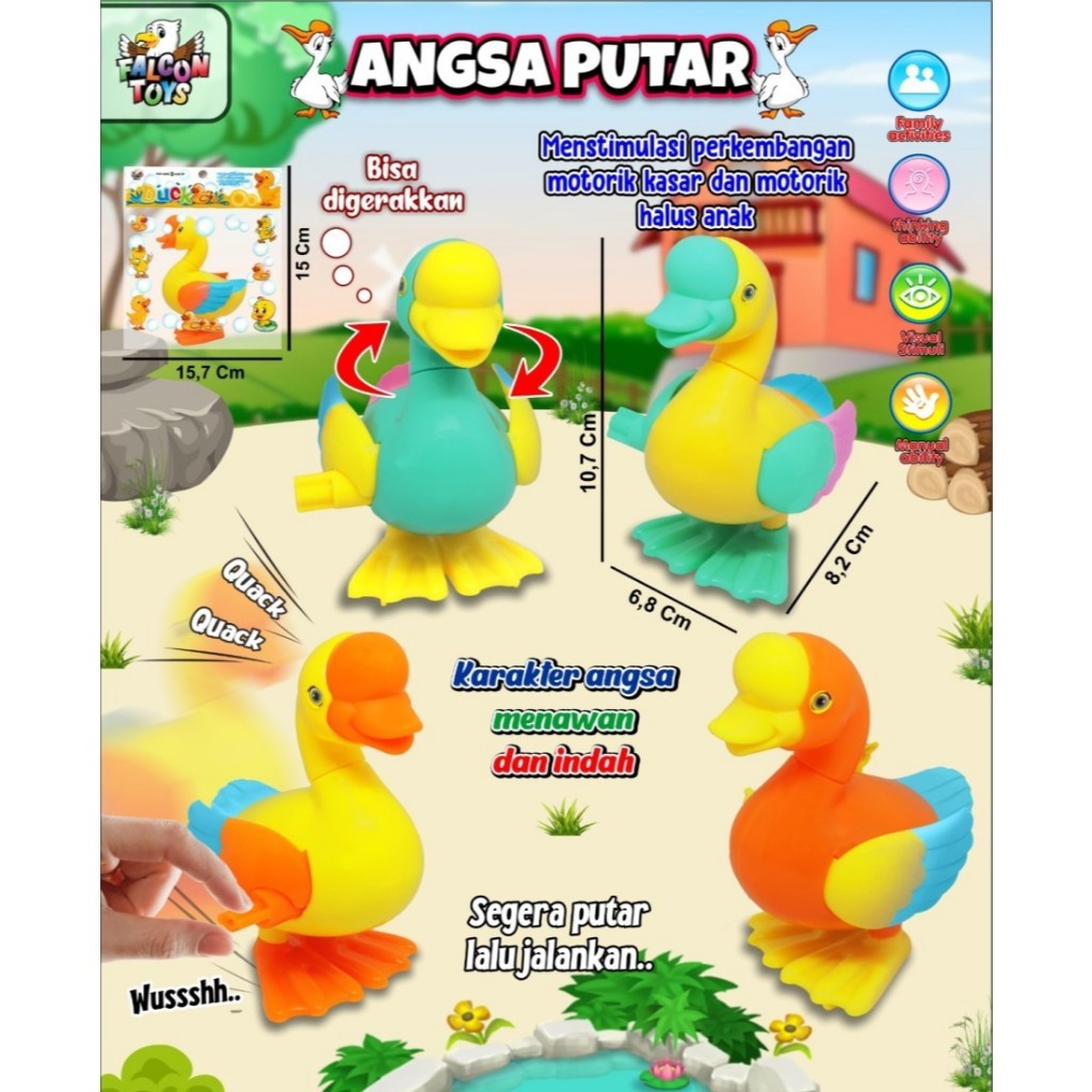 Smile - Mainan Anak Angsa Bisa Berjalan Melompat - Mainan Angsa Putar AR157