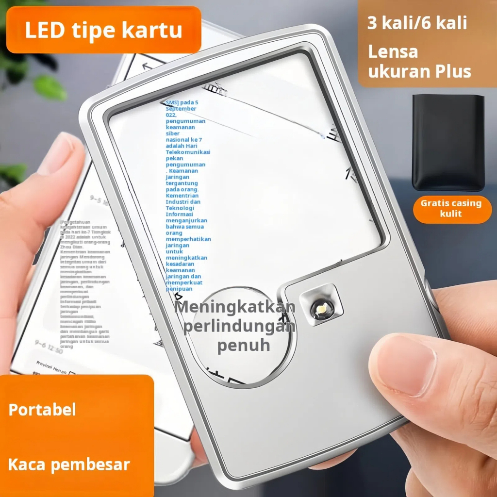 

COD Kaca Pembesar LED Kartu Nama Lensa Optik Akrilik Portabel Kartu Lampu Led Persegi Panjang Ultra Tipis/ Thin Rectangular
